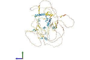AlphaFold protein structure predicition of Mouse Recombinant Mdm1 Protein, UniprotID Q9D067