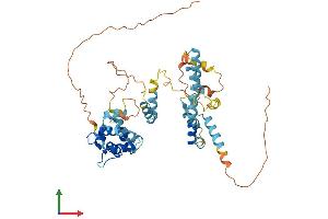 AlphaFold protein structure predicition of Human Recombinant EFCAB3 Protein, UniprotID Q8N7B9