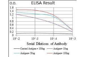 Black line: Control Antigen (100 ng), Purple line: Antigen(10 ng), Blue line: Antigen (50 ng), Red line: Antigen (100 ng), (ABCC4 antibody  (AA 631-692))