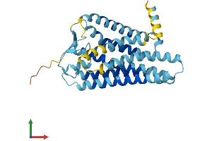AlphaFold protein structure predicition of Human Recombinant OR5AK2 Protein, UniprotID Q8NH90 (OR5AK2 Protein (AA 1-309) (His tag))