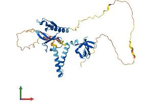 AlphaFold protein structure predicition of Human Recombinant SKAP2 Protein, UniprotID O75563 (SKAP2 Protein (AA 1-359) (His tag))