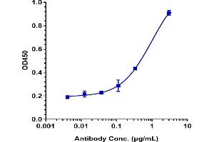 Immobilized human FGFR4 FC at 2 μg/mL can bind Anti-FGFR4 / CD334 Reference Antibody (U3-1784), EC50=0.