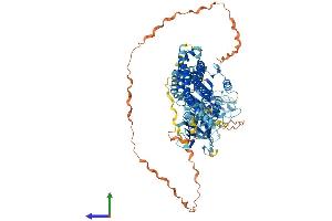AlphaFold protein structure predicition of Human Recombinant DNM2 Protein, UniprotID P50570 (DNM2 Protein (AA 1-870) (His tag))