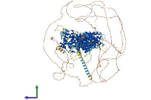 AlphaFold protein structure predicition of Mouse Recombinant Smg6 Protein, UniprotID P61406 (SMG6 Protein (AA 1-1418) (His tag))