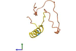 AlphaFold protein structure predicition of Human Recombinant CASC2 Protein, UniprotID Q8IU53 (CASC2 Protein (AA 1-76) (Fc Tag))