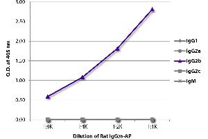 ELISA plate was coated with Mouse Anti-Rat IgG1-UNLB was captured and quantified.