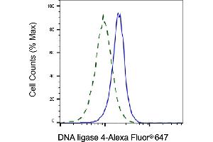 Validation of DNA ligase 4 knockdown using flow cytometry.