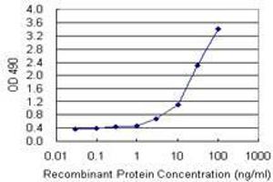 Sandwich ELISA detection sensitivity ranging from 3 ng/mL to 100 ng/mL. (TP53RK (Human) Matched Antibody Pair)