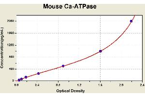 Diagramm of the ELISA kit to detect Mouse Ca-ATPasewith the optical density on the x-axis and the concentration on the y-axis.