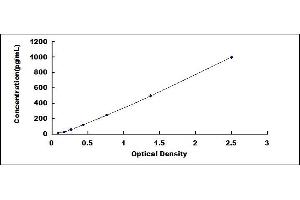 Typical standard curve (Interferon gamma ELISA Kit)