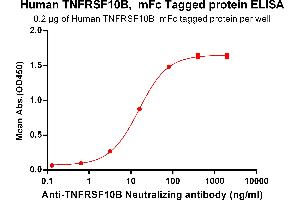 ELISA image for Tumor Necrosis Factor Receptor Superfamily, Member 10b (TNFRSF10B) (AA 56-186) protein (mFc Tag) (ABIN6961152)
