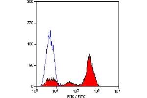 Staining of human peripheral blood lymphocytes with MOUSE ANTI HUMAN CD7 (CD7 antibody)