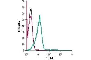 Cell surface detection of GPR132 in live intact human THP-1 monocytic leukemia cells: (black line) Cells. (G Protein-Coupled Receptor 132 antibody  (Extracellular))