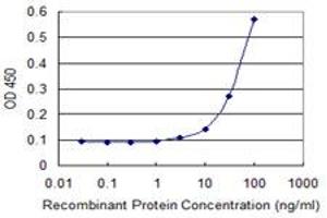 Detection limit for recombinant GST tagged EAF1 is 3 ng/ml as a capture antibody. (EAF1 antibody  (AA 1-268))