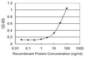 Detection limit for recombinant GST tagged FGGY is 1 ng/ml as a capture antibody.