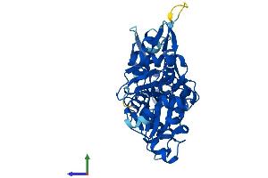 AlphaFold protein structure predicition of Mouse Recombinant Actrt3 Protein, UniprotID Q8BXF8 (ARPM1 Protein (AA 1-369) (His tag))