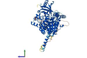 AlphaFold protein structure predicition of Mouse Recombinant Mtmr6 Protein, UniprotID Q8VE11