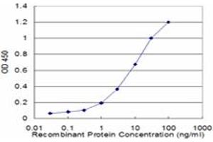 Detection limit for recombinant GST tagged NEUROD6 is approximately 0. (NEUROD6 antibody  (AA 191-290))