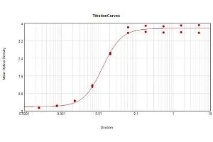 ELISA results of purified Rabbit Anti-Goat IgG F(ab')2 Antibody Peroxidase Conjugated tested against purified Goat IgG F(ab')2.