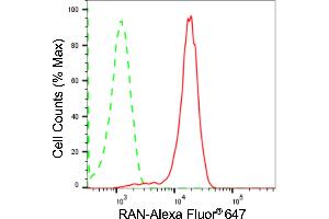 Flow cytometric analysis of RAN expression in H9c2 cells using RAN antibody (ABIN7800129), 1:2,000). (Recombinant RAN antibody)