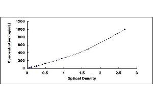 Typical standard curve (IL17B ELISA Kit)