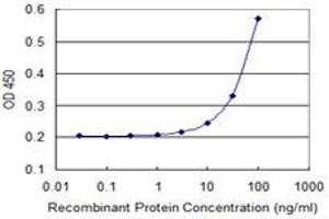 Detection limit for recombinant GST tagged PEX11B is 3 ng/ml as a capture antibody. (PEX11B antibody  (AA 1-98))