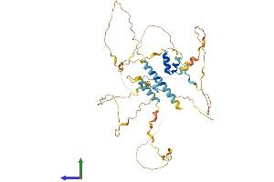AlphaFold protein structure predicition of Mouse Recombinant Mamstr Protein, UniprotID Q0ZCJ7 (MAMSTR Protein (AA 1-421) (His tag))