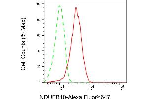 Flow cytometric analysis of NDUFB10 expression in HT- cells using NDUFB10 antibody (ABIN7799546), 1:2,000). (NDUFB10 antibody)